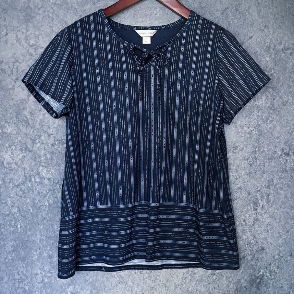 Christopher & Banks Striped Smock Blouse, Size XL